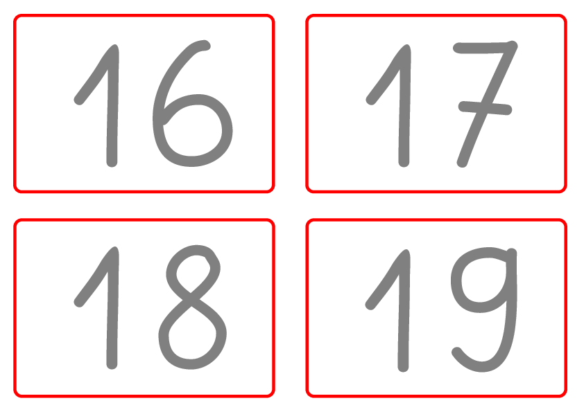 Zahlenkarten A6 grau